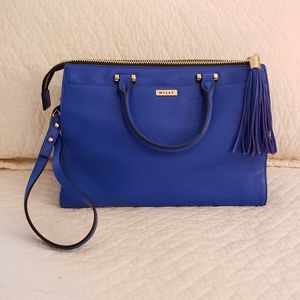 MILLY Cobalt Blue Leather Satchel Crossbody